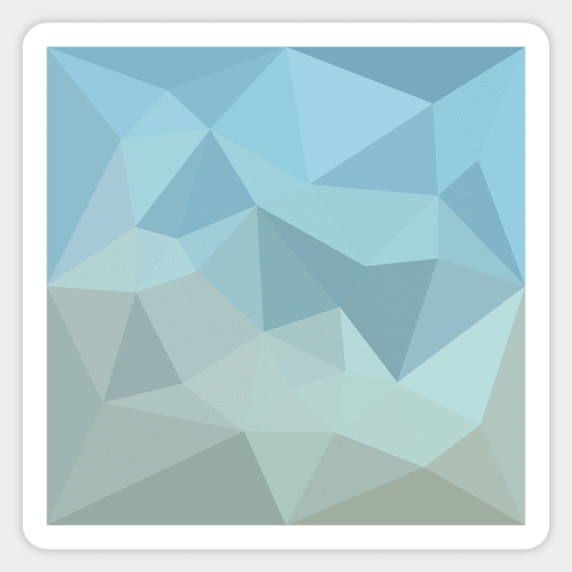 Cadet Blue Orange Abstract Low Polygon Background Sticker by retrovectors